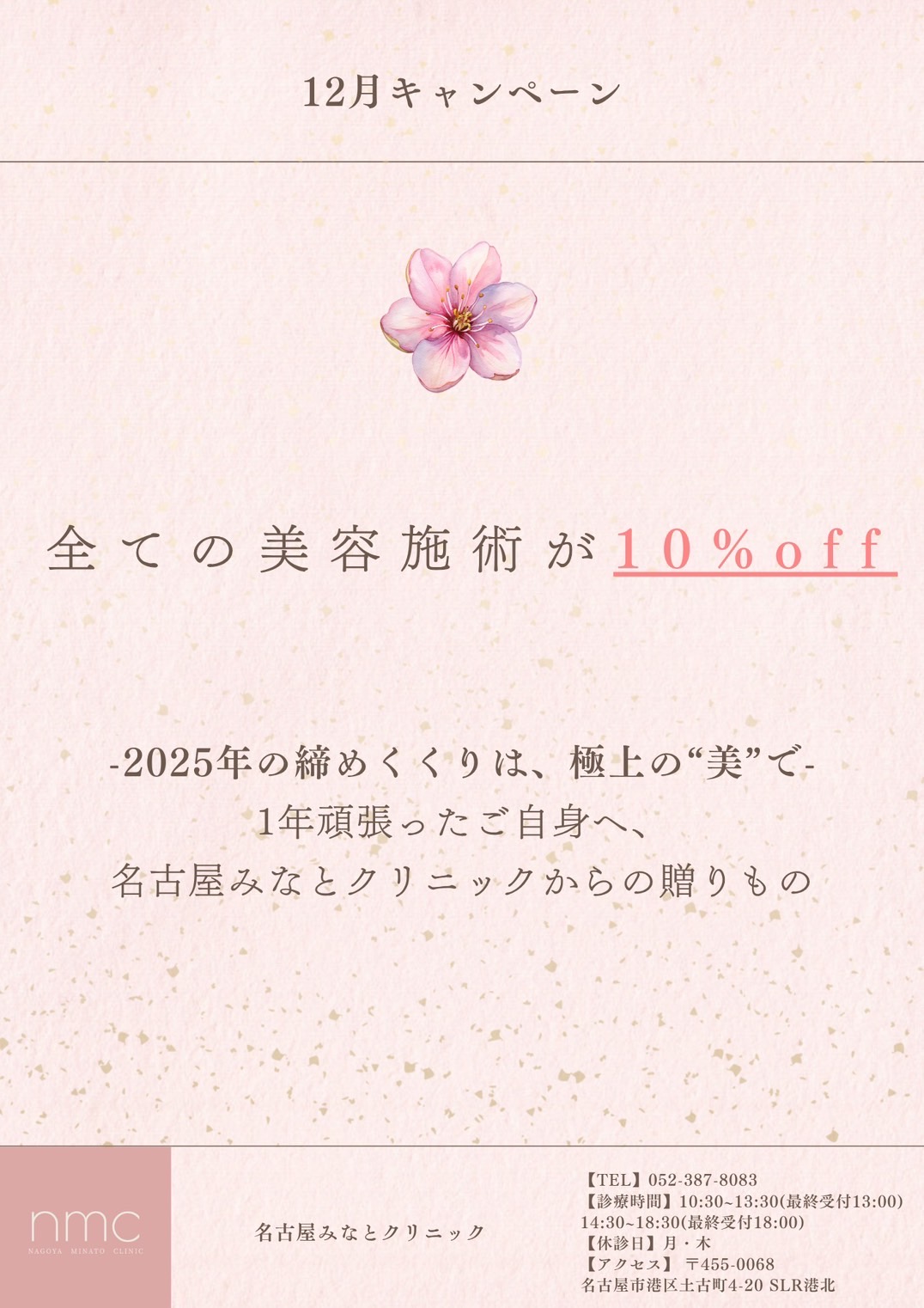 【予告】🎀12月キャンペーン🎀美容施術《10％OFF》