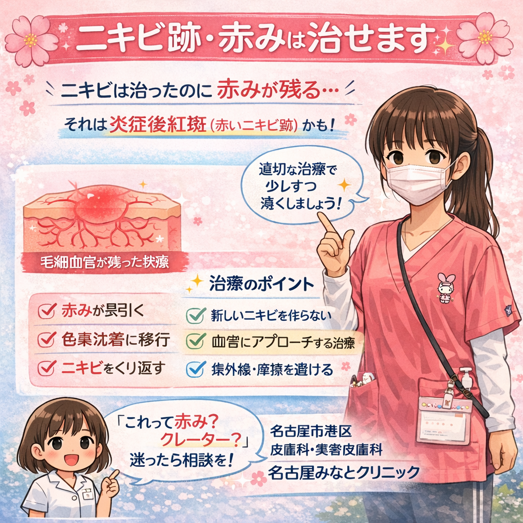 ニキビ跡・赤みを治すには？