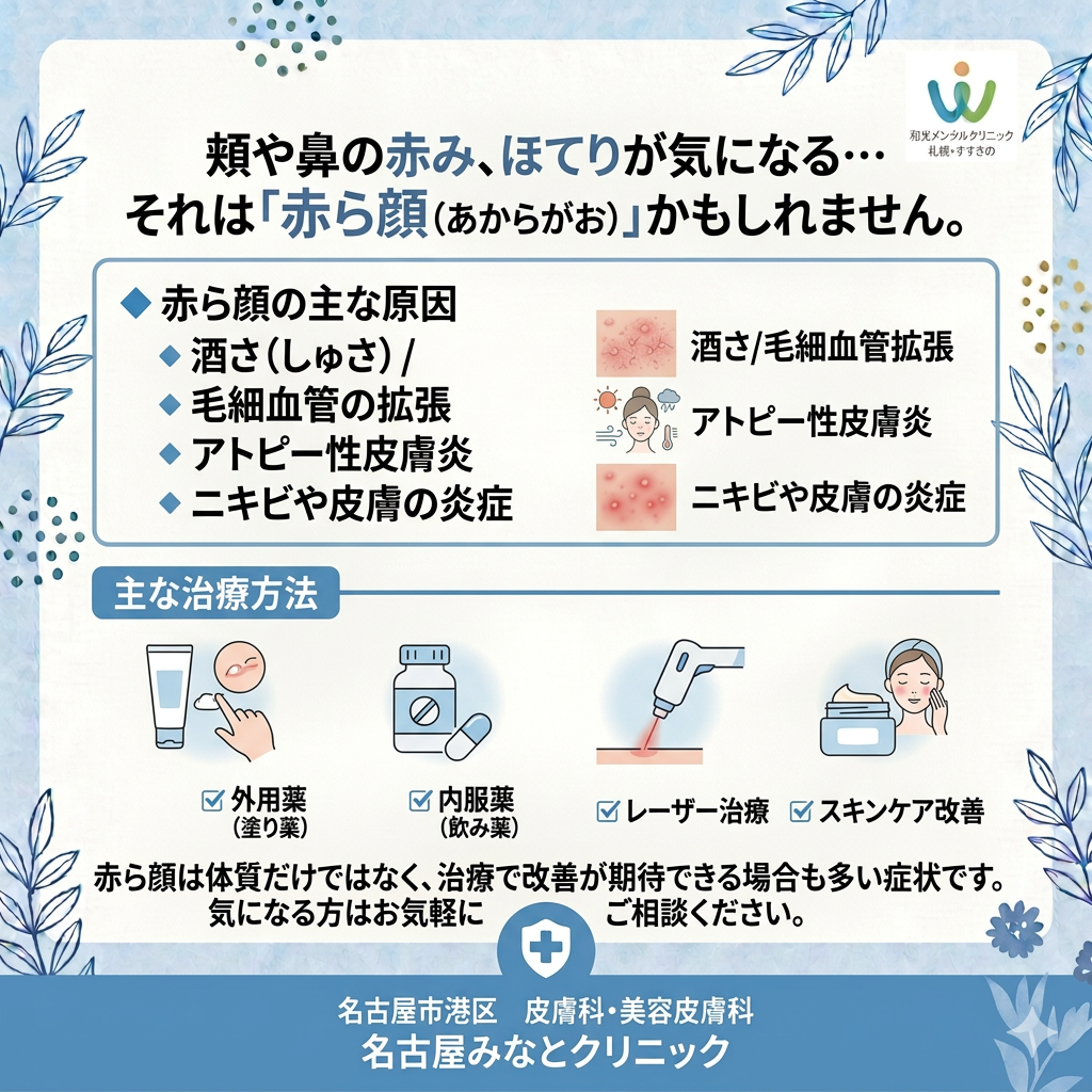 赤ら顔の原因と治療について　名古屋みなとクリニック