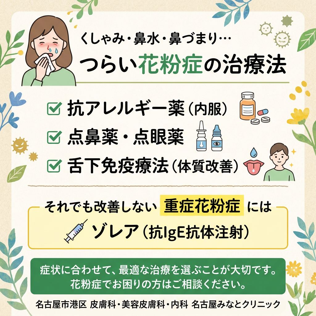 花粉症治療にはどのような種類がある？難治性の場合の治療について