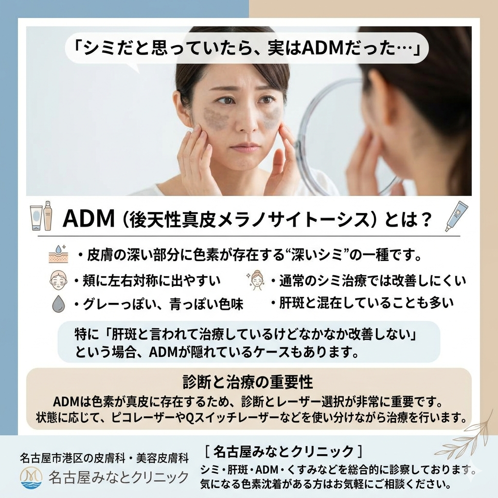 ADM（後天性真皮メラノサイトーシス）の診断と治療について
