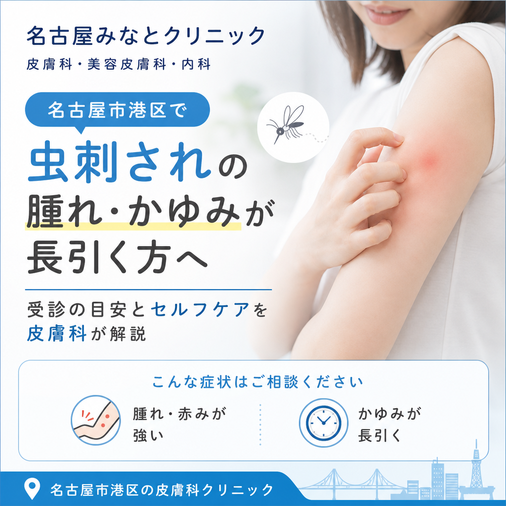 虫刺されによる腕の赤みとかゆみを冷やしてケアするイメージ