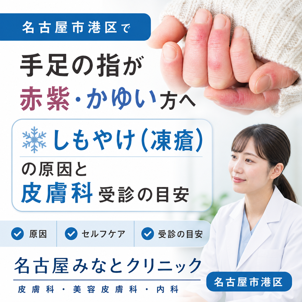 手袋と靴下で手足を保温し、しもやけ対策を行うイメージ
